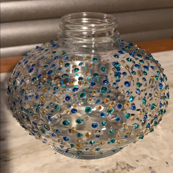 2 Glass Painted Containers For Decor/Storage - Picture 3 of 6